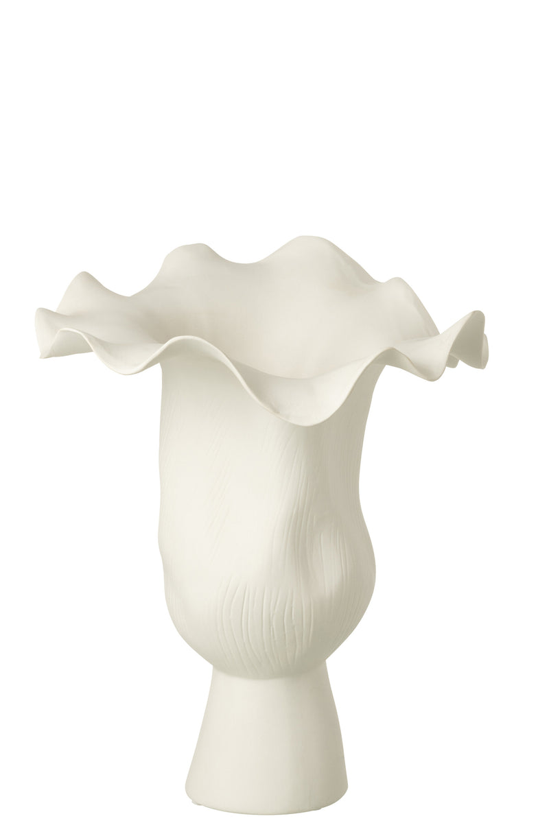 Vase Narrow Helix Irregular Ceramic White