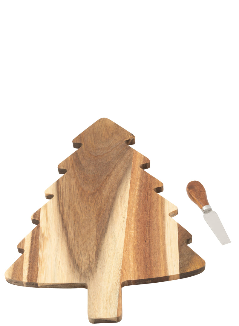 Cheese Board + Cheese Knife Christmas Tree Blackboard Natural