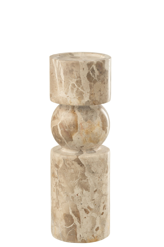 Candle Holder Marble Beige Large