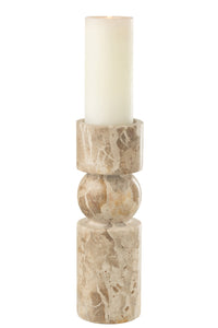 Candle Holder Marble Beige Large