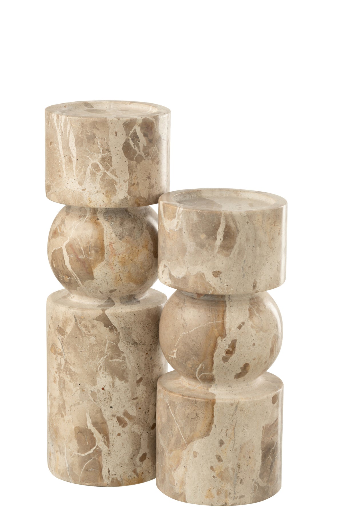 Candle Holder Marble Beige Large