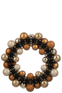 Wreath Christmas Baubles Plastic Brown