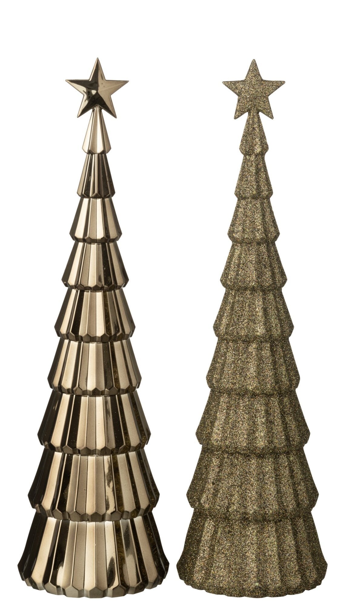 Tree +  Star Plastic Brown Assortment Of 2