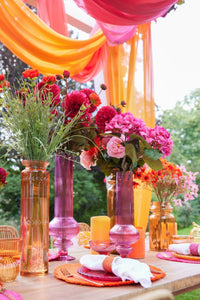 Vase Ada Ribbed Glass Fuchsia Large