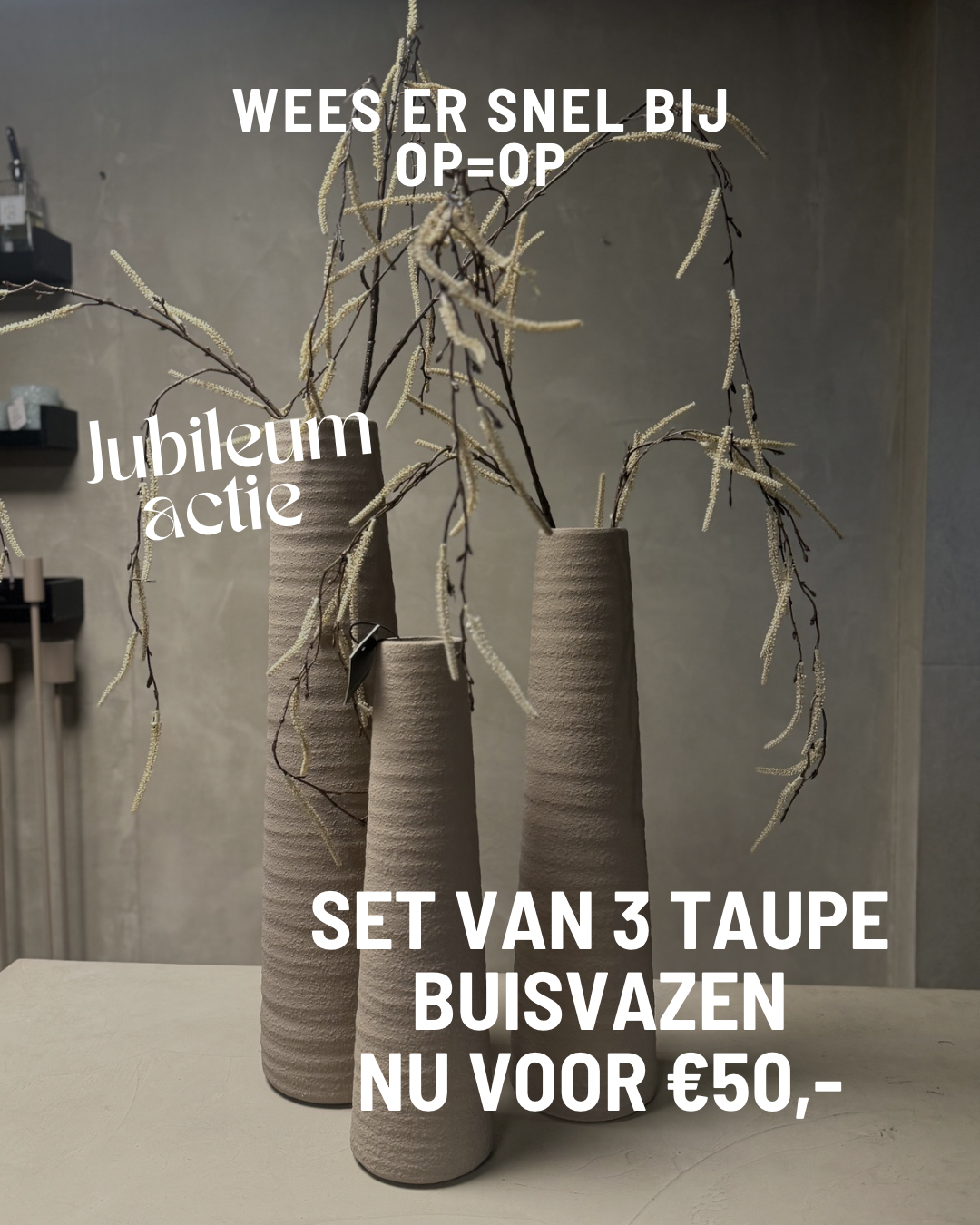 Actie - Set taupe buisvazen