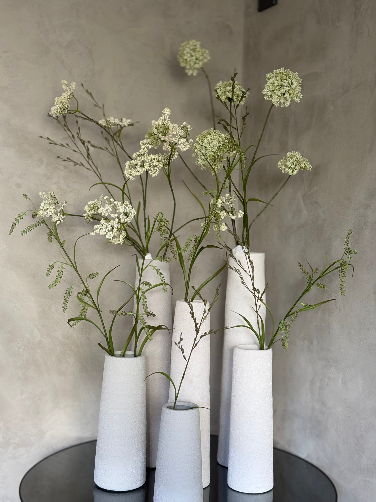 Kunst bloem Anthriscus L wit-L22B14H115CM