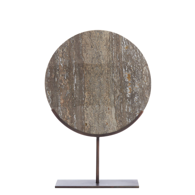 Ornament op voet 35x10x51,5 cm  donker bruin travertin