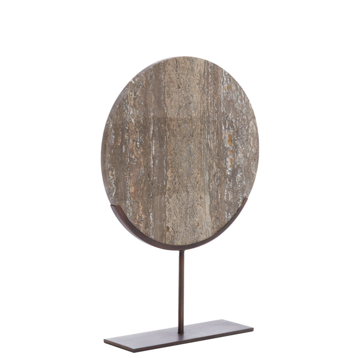 Ornament op voet 35x10x51,5 cm  donker bruin travertin
