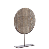 Ornament op voet 35x10x51,5 cm  donker bruin travertin