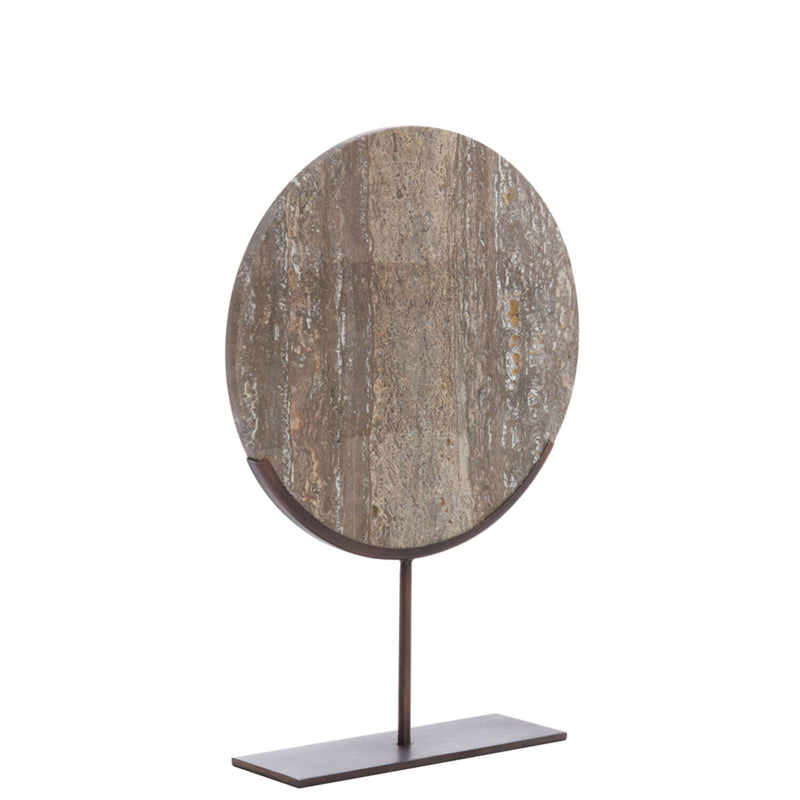 Ornament op voet 35x10x51,5 cm  donker bruin travertin