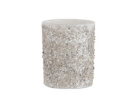 Tealight Holder Pearls Glass Silver Large