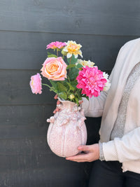 Bird vaas M gevuld met realtouch zijdenbloemen