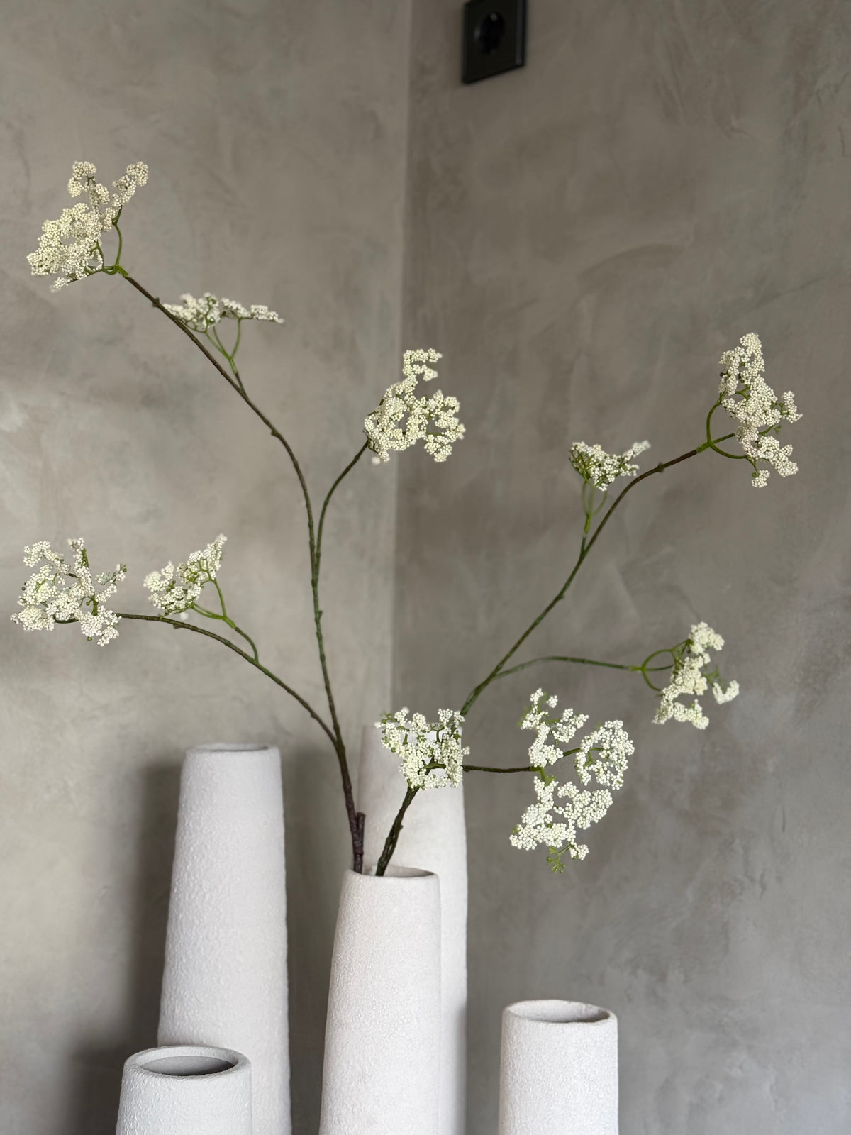 Kunst bloem Anthriscus L wit-L22B14H115CM