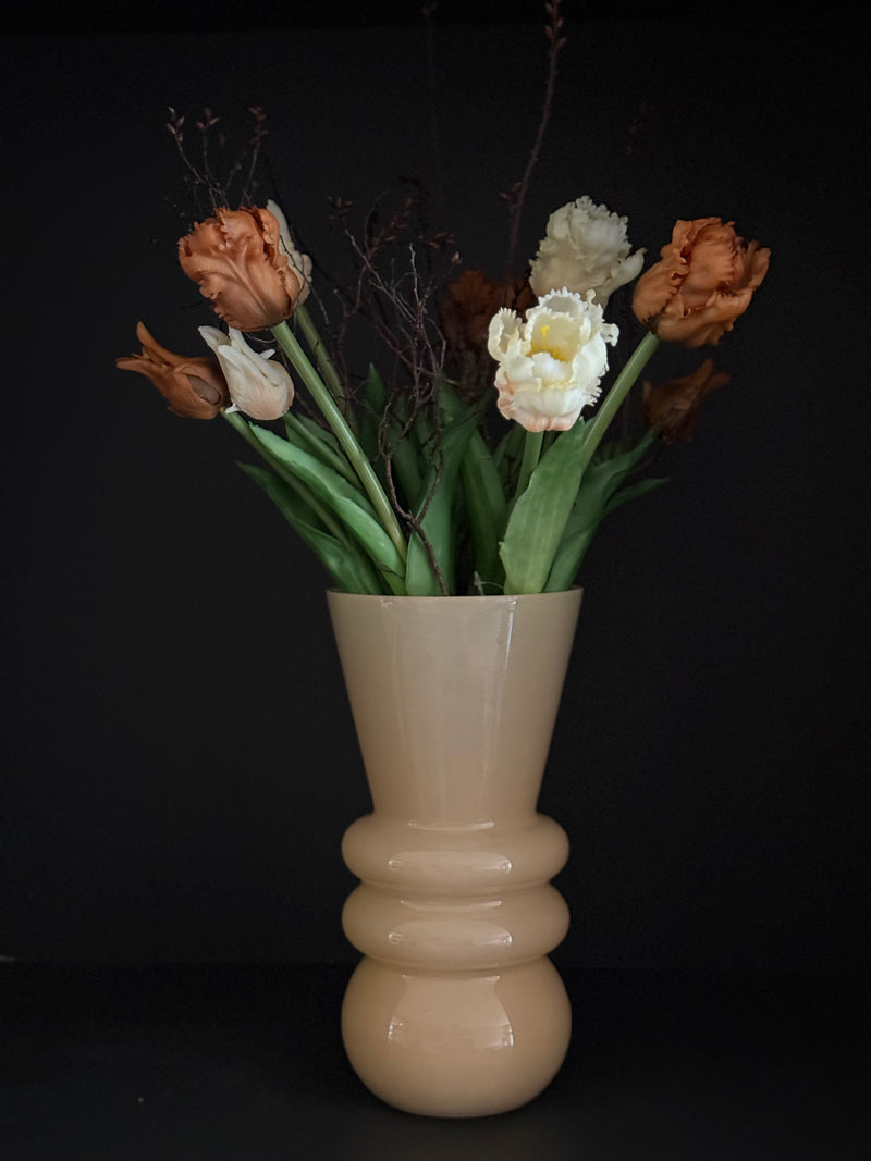 Vaas Peach inclusief boeket