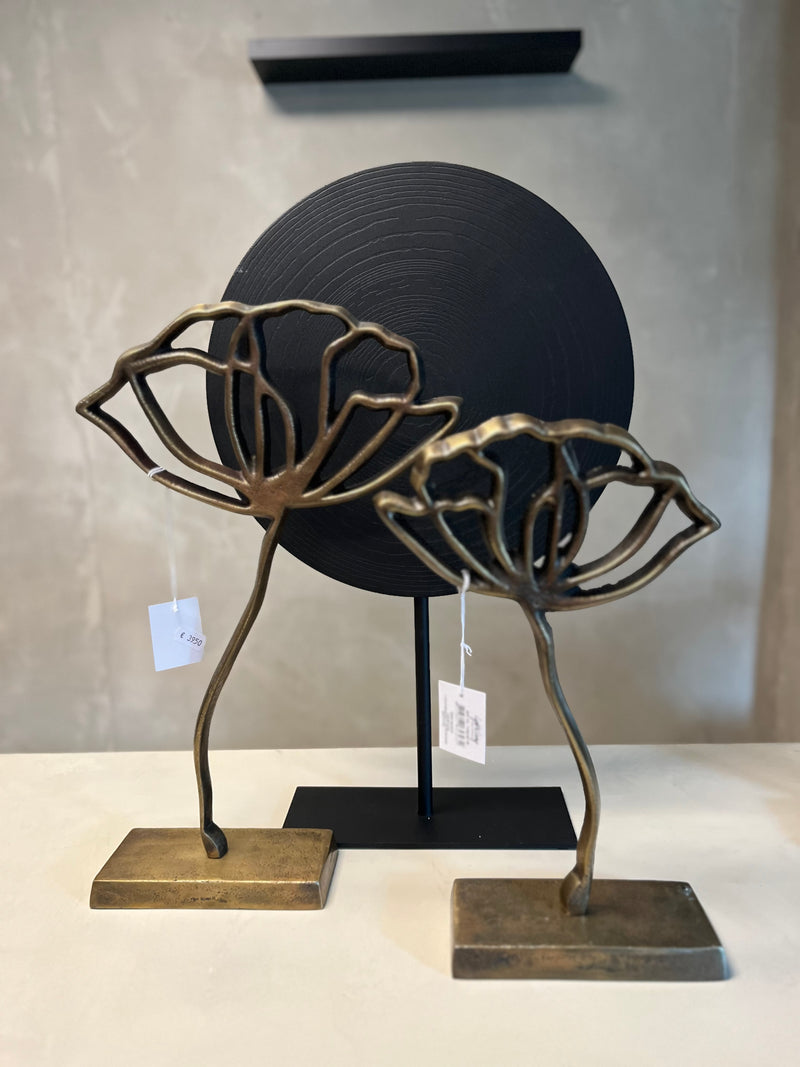 Ornament Papaver op voet 22x6x36 brons