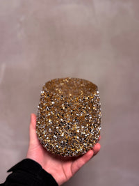 Windlicht gold glitter M