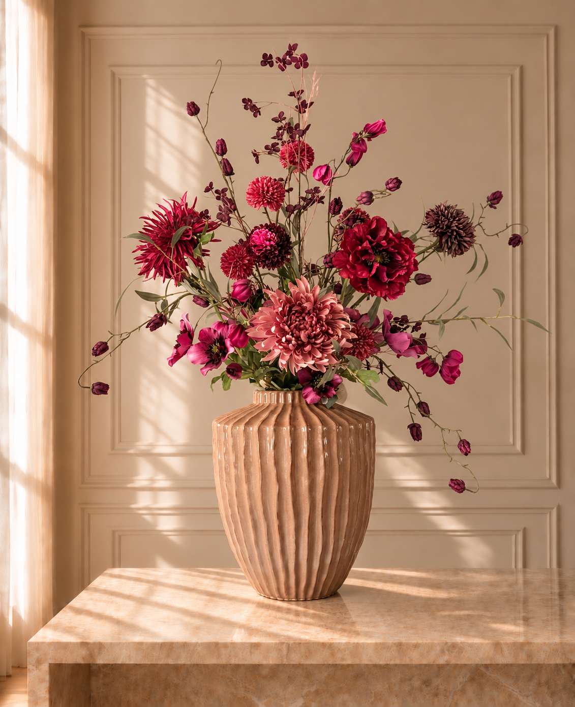 Zijdenboeket Burgundy Blush XL