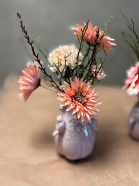 ~ vaasje bird inclusief zijdenbloemen