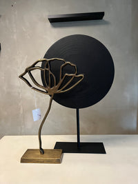 Ornament op voet Papaver 28x8,5x45 cm brons