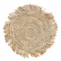 De Fringe Raffia Placemat Rond - Naturel