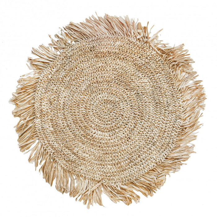 De Fringe Raffia Placemat Rond - Naturel