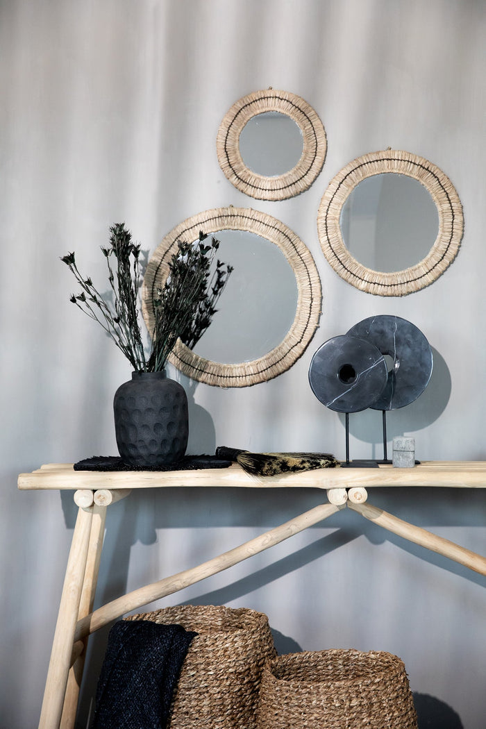 De Marmeren Disc op Stand - Zwart - L