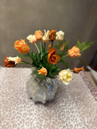 Parkiet tulpen oranje/bruin