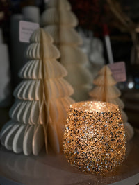 Windlicht gold glitter M