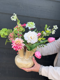 Toetervaas L gevuld met zijdenbloemen