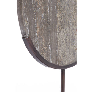 Ornament op voet 35x10x51,5 cm  donker bruin travertin