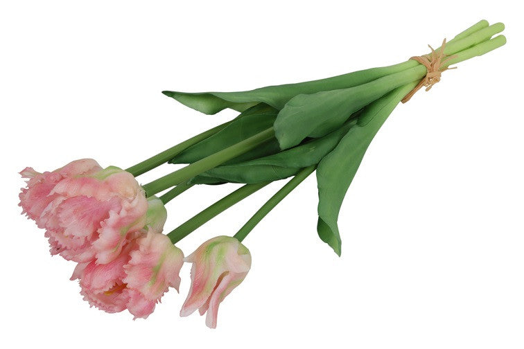 Kunst boeket Tulp Tulipa (parrot) 3D-L16B16H47CM roze