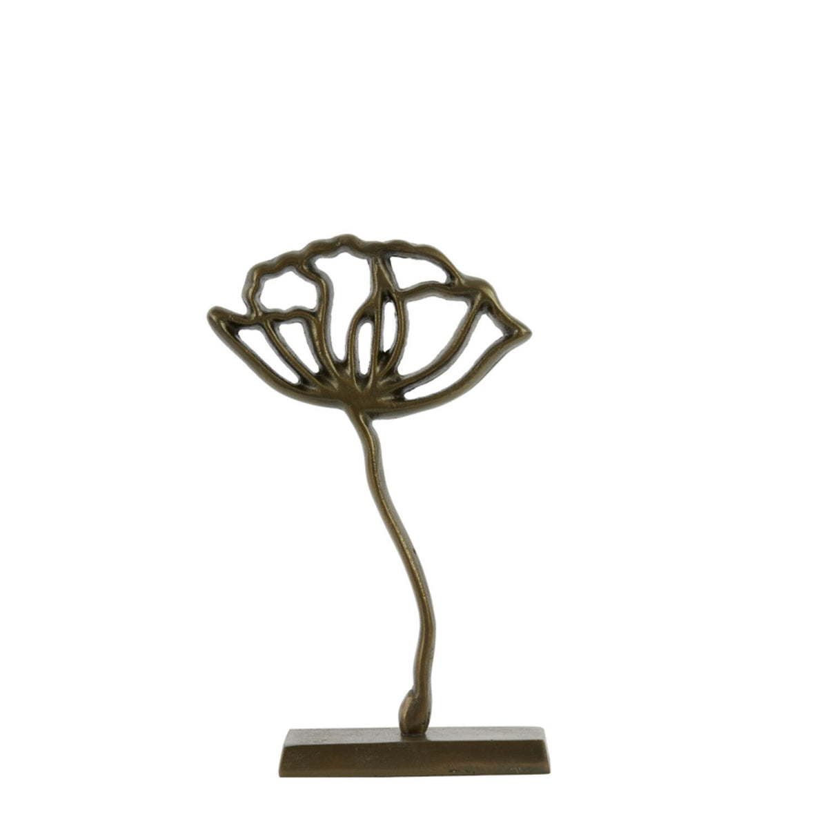 Ornament Papaver op voet 22x6x36 brons