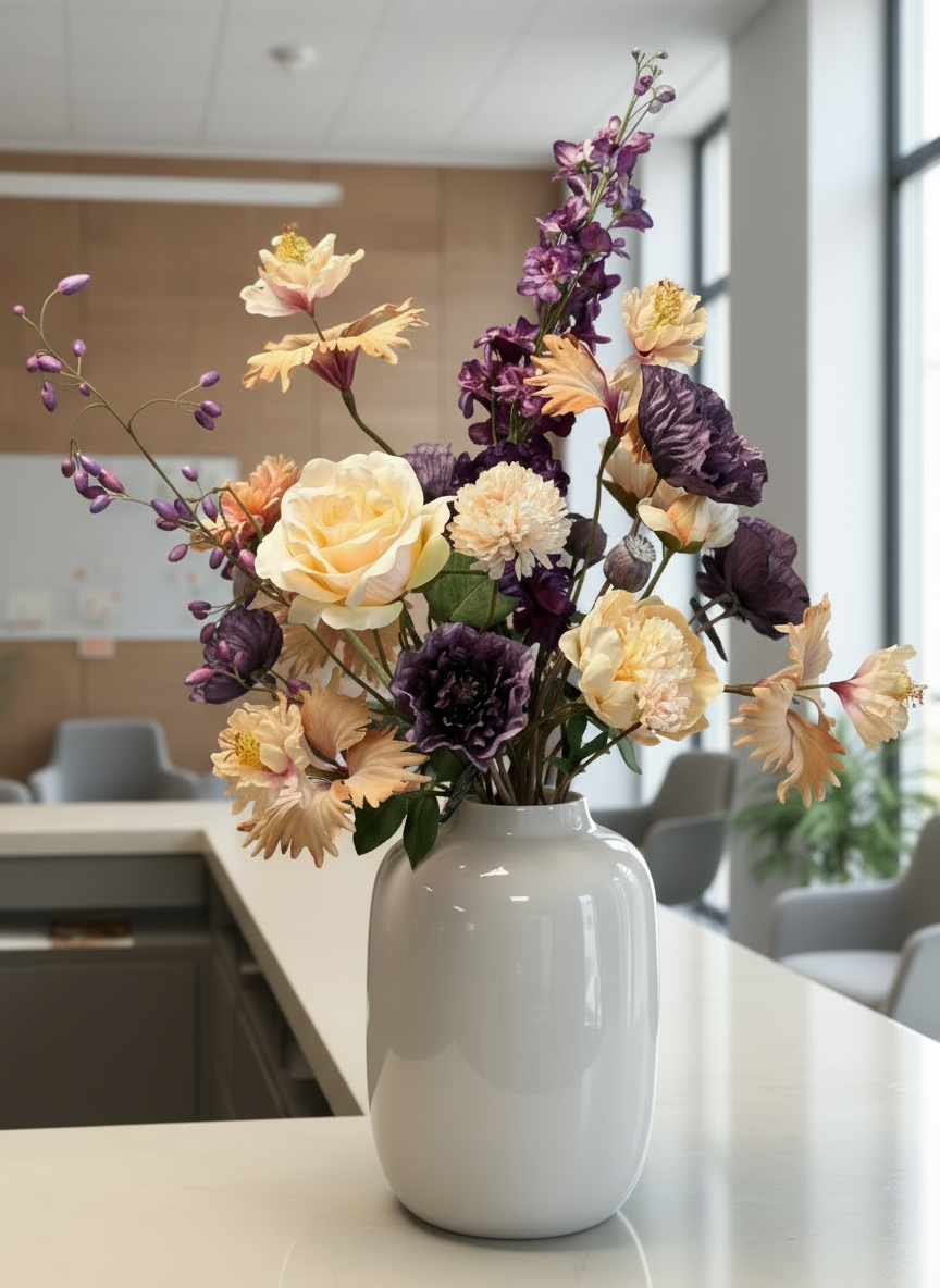 Zijdenboeket Élégance Pourpre