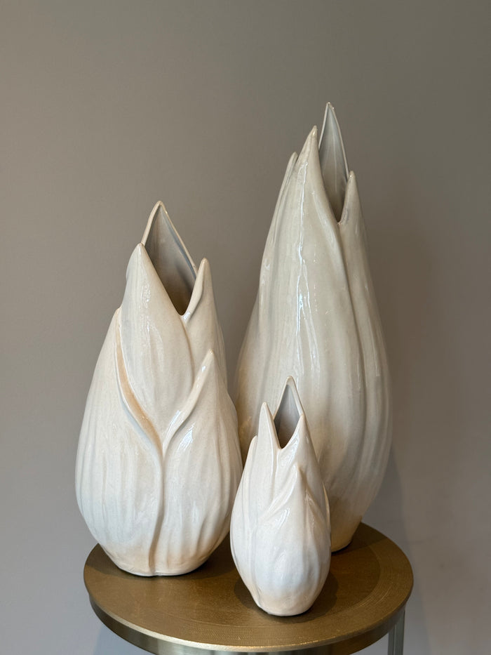 Vase Ibiza Shiny Ceramic Beige Medium