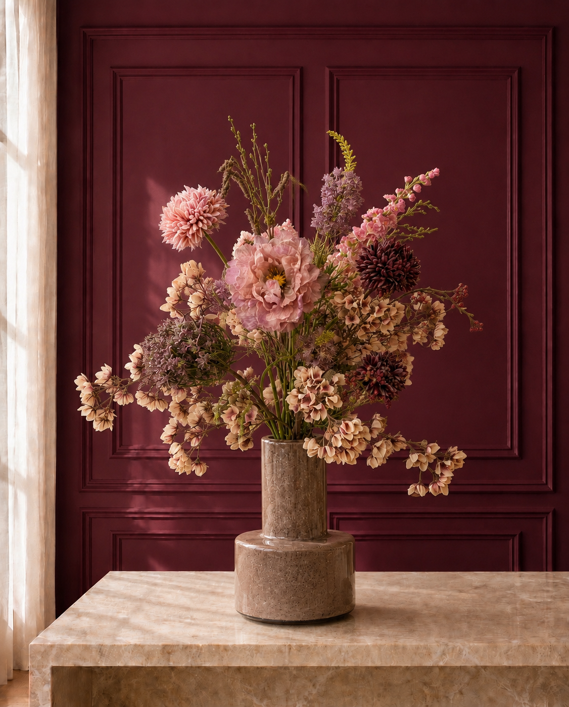 Zijdenboeket Dusty Romance