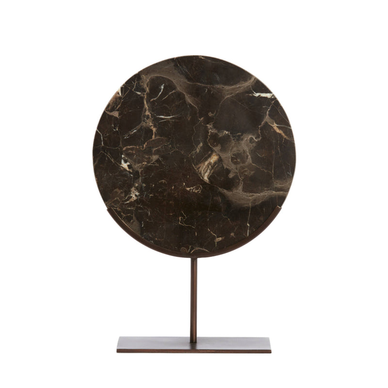 Ornament op voet 35x10x51,5 cm donker bruin marmer