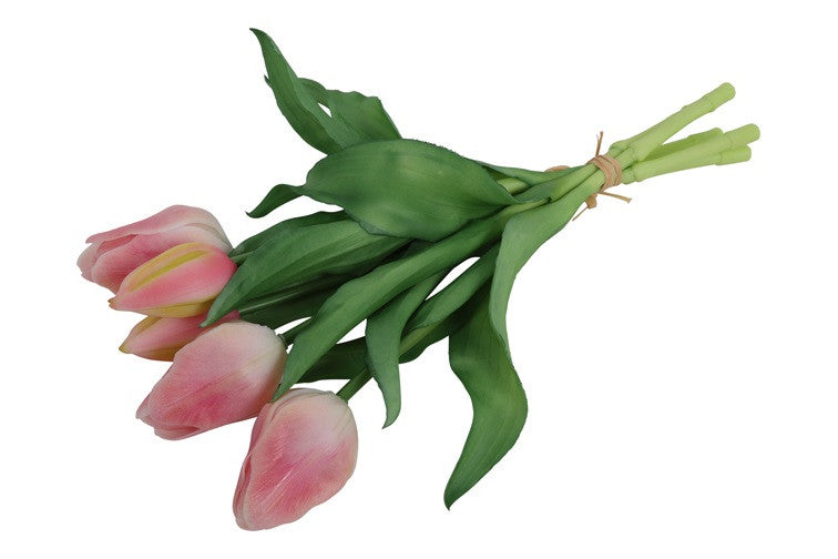 Kunst boeket Tulp Tulipa 3Dp roze/cr-L15B15H28CM