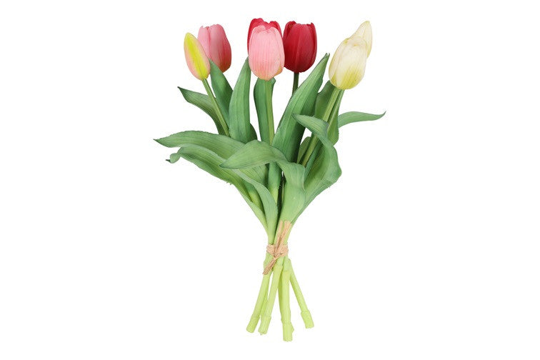 Kunst boeket Tulp Tulipa x7 S veelkl-L20B20H28CM