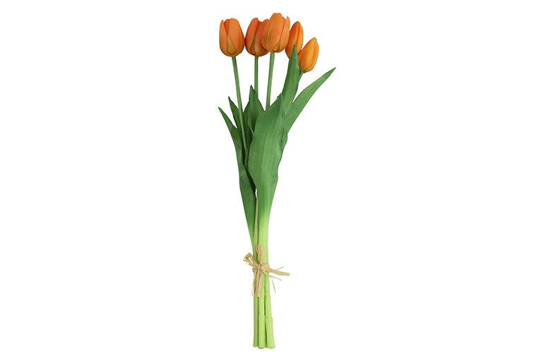 Kunst boeket Tulp Tulipa oranje-L10B10H41CM