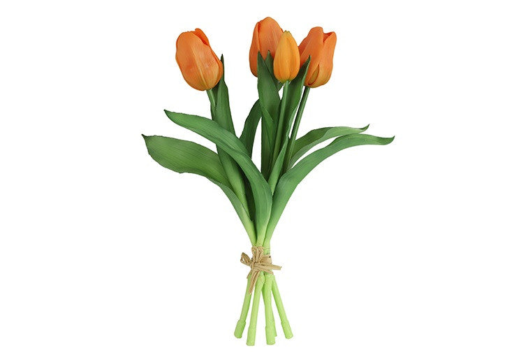 Kunst boeket Tulp Tulipa oranje-L15B15H28CM