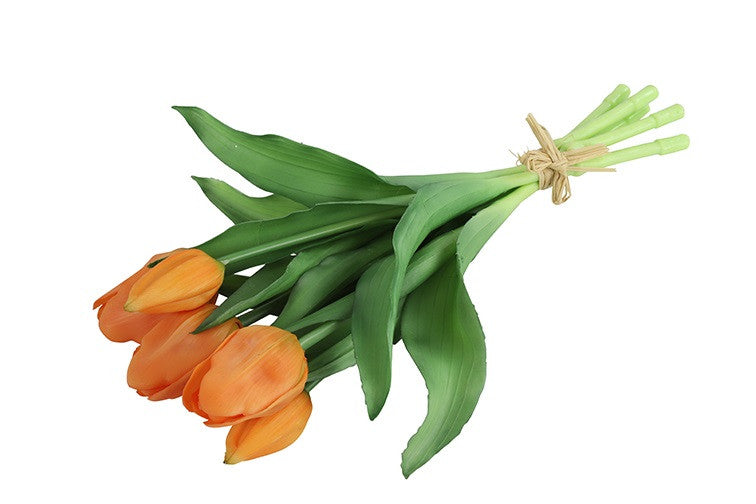 Kunst boeket Tulp Tulipa oranje-L15B15H28CM