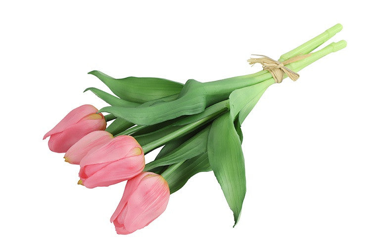 Kunst boeket Tulp Tulipa roze-L15B15H28CM