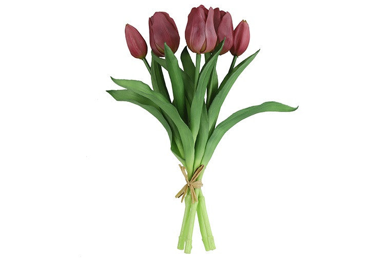 Kunst boeket Tulp Tulipa paars-L15B15H28CM