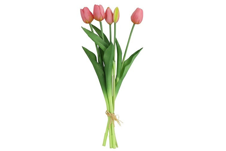 Kunst boeket Tulp Tulipa roze-L10B10H41CM