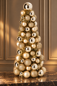 Cone Christmas Baubles Ps Champagne