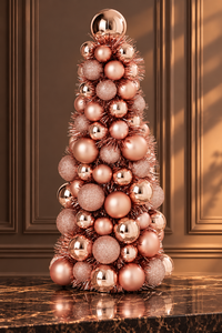 Cone Christmas Baubles Ps Light Pink