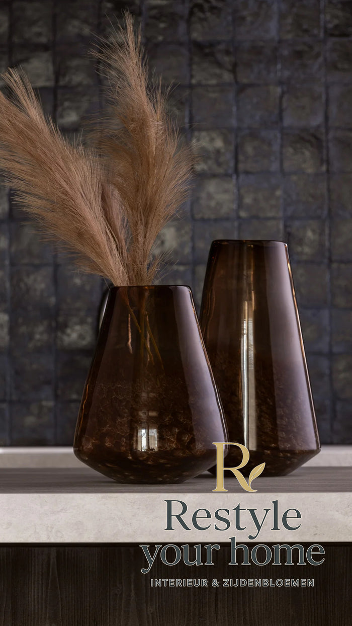 Vase Cone Glass Dark Brown Large