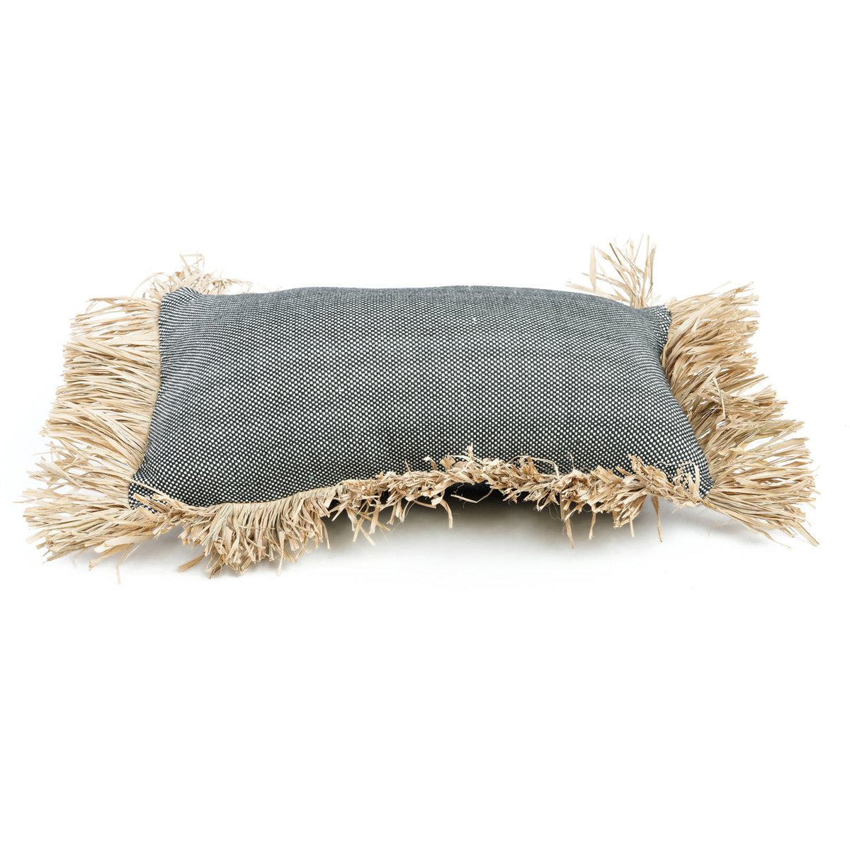De Cotton Bonita Kussenhoes - Zwart Naturel - 30x50