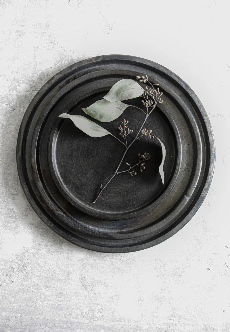 The Terracotta Burned Plate - Black - L