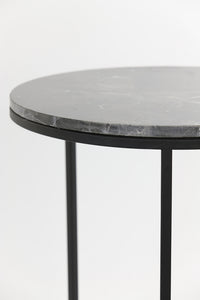 Side table Set van 2 41x48+49x53,5 cm ALFIO brown marble+black